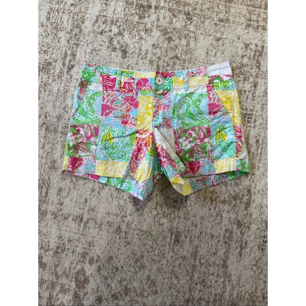 Lilly Pulitzer Women’s Mid Rise The Callahan Patchwork Shorts Multicolor Size 6